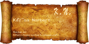 Kása Norbert névjegykártya