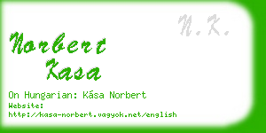 norbert kasa business card