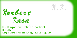 norbert kasa business card